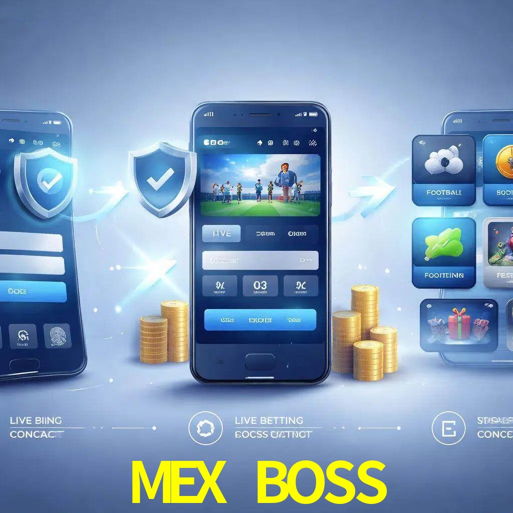 Pasos de acceso a la app MEX BOSS en pantalla de teléfono móvil